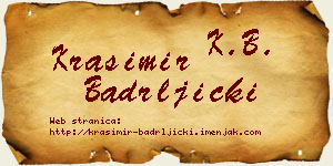 Krasimir Badrljički vizit kartica